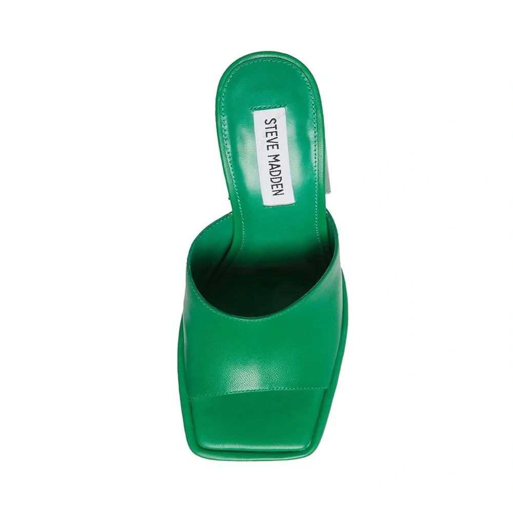 Steve Madden Green Platform Mule Heels